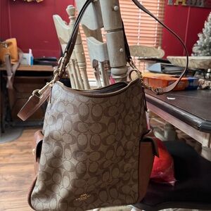 Coach Brown Signature Shoulder Bag